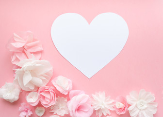 Greeting card with paper flowers