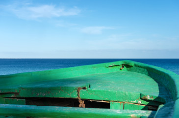 Wooden Boat of Migrants - Portopalo di Capo Passero, Mediterranean Sea
