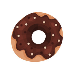 Chocolate donut cartoon vector Illustration