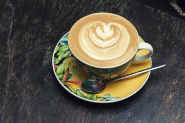 coffee cup with space on the wooden table