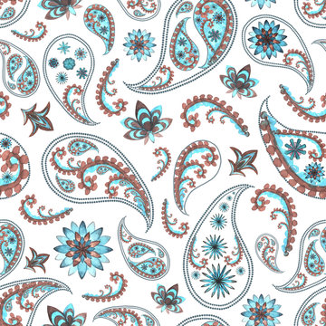 Paisley oriental floral pattern