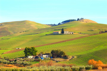 Green spring landscape in southern Italy