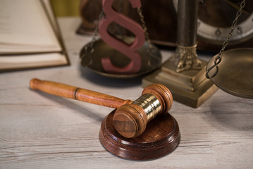 Law symbols. Court theme