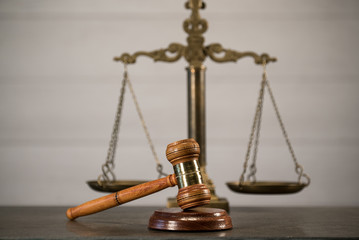 Law symbols. Court theme