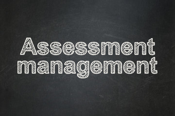 Obraz premium Finance concept: text Assessment Management on Black chalkboard background