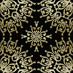 Seamless pattern oriental ornament. Textile print. Islamic vector design. Floral tiles.
