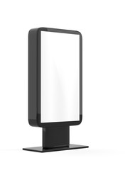 Outdoor Advertising Stand Display (empty banner lightbox) - mockup template isolated on white. 3D rendering