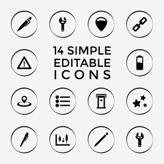 Set of 14 interface filled icons