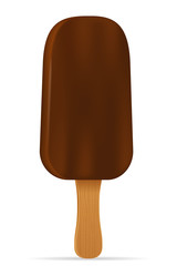 ice cream in chocolate glaze on stick stock vector illustration