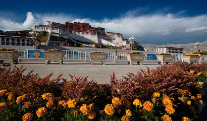 the sight of the Potala Palace in Lhasa, Tibet, China