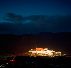Night view of Potala Palace in Lhasa, Tibet, China