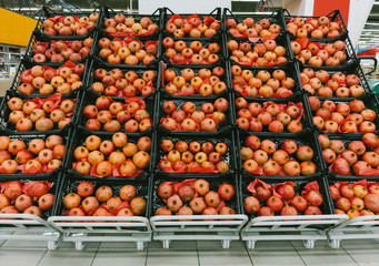 Pomegranate on supermarket shelves