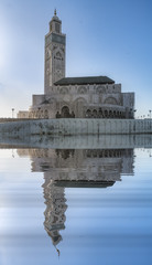 Obraz premium Moschee Hassan II Casablanca Spiegelung