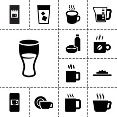 Coffee icons. set of 13 editable filled coffee icons