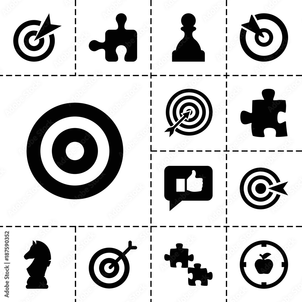 Poster strategy icons. set of 13 editable filled strategy icons