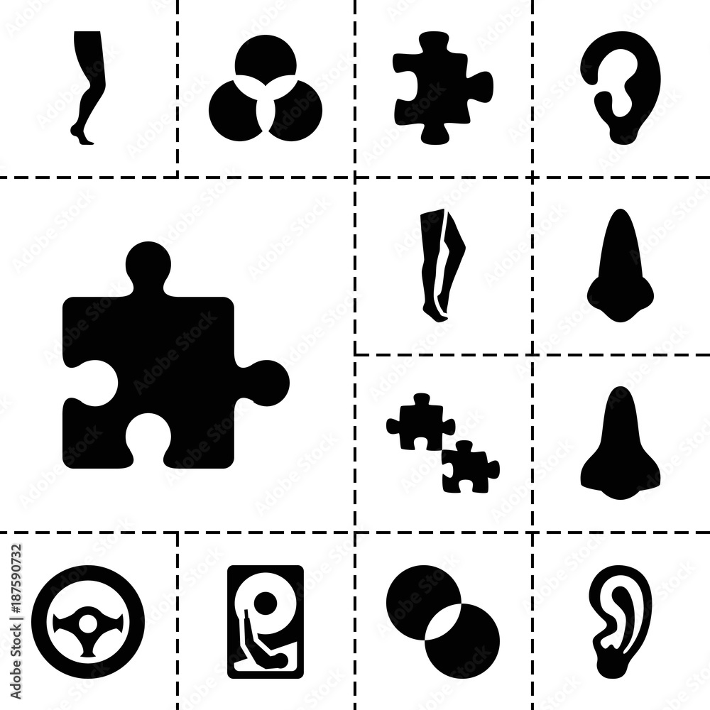 Poster Part icons. set of 13 editable filled part icons