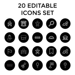 Small icons. set of 20 editable outline small icons