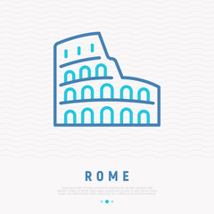 Obraz premium Coliseum thin line icon. Modern vector illustration of Rome landmark.