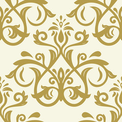 Classic seamless vector golden pattern. Damask orient ornament. Classic vintage background
