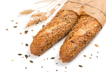  Two bread with mix seed grain cereals.