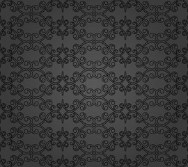 Classic seamless vector dark pattern. Damask orient ornament. Classic vintage background