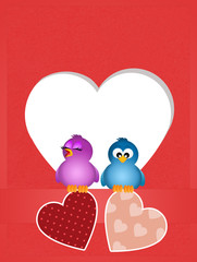 illustration of Valentines postcard