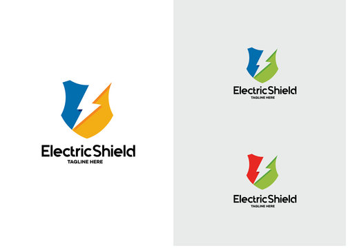 Electric Shield Logo Template Design Vector, Emblem, Design Concept, Creative Symbol, Icon
