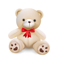  Cute teddy bear isolated on white background - vector and illustration.