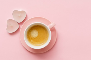 coffee in pink cup