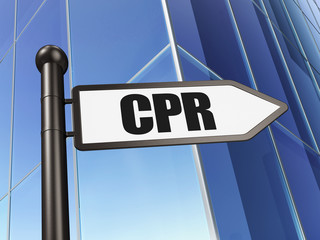 Fototapeta premium Health concept: sign CPR on Building background, 3D rendering