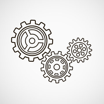 Set of gears. Vector illustration.