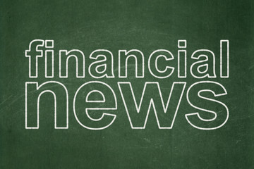 News concept: text Financial News on Green chalkboard background