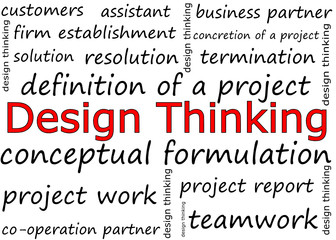 Design Thinking wordcloud - illustration