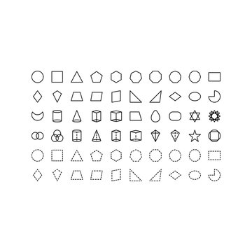 geometrical icon set vector isolated