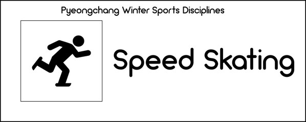 Icon depicting Speed Skating discipline of winter sports games in Pyeongchang