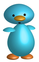 Funny toy little blue bird, 3d