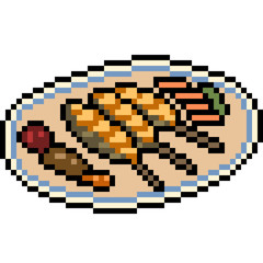 Fototapeta premium vector pixel art fish stick food