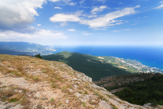 the top of AI Petri, the view from the top of the mountain / Yalta Crimea beauty of nature summer