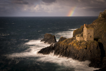 A rainbow at Botallack Mines in West Cornwall.