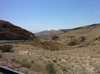 The road in the Jordanian desert