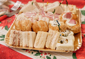 detail of mixed canapes