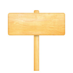 Wooden sign isolated on white background
