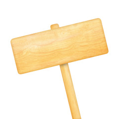 Wooden sign isolated on white background