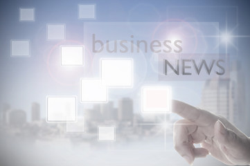 Business news touch screen