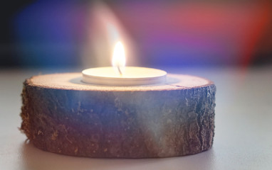 abstract creative woden candle decoration light