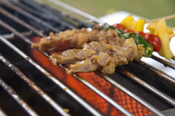Delicious barbecue Put on the grill