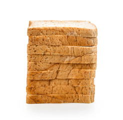sliced bread isolated on white background