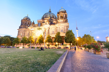 Sunset view of Berliner Dom. City Cathedral in summer © jovannig