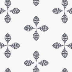 Fototapeta na wymiar linear vector pattern, repeating abstract leaves, gray line of leaf or flower, floral. graphic clean design for fabric, event, wallpaper etc. pattern is on swatches panel.