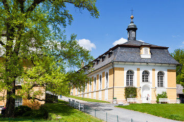 hunting castle in the Classical style Kozel, Pilsen region, West Bohemia, Czech republic.